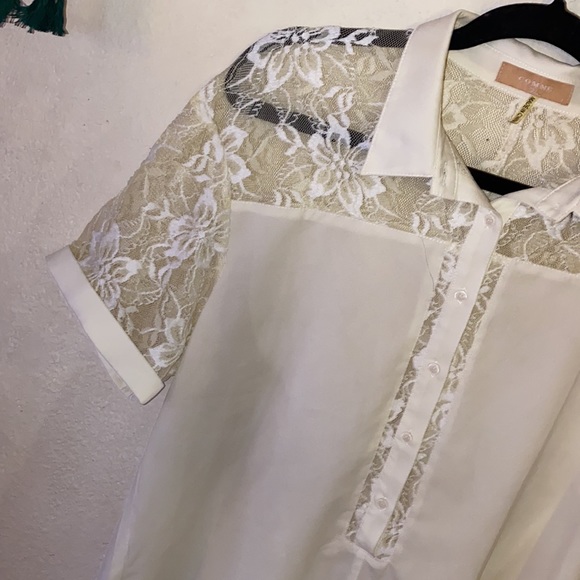 Comme USA lace button down blouse - Picture 3 of 11